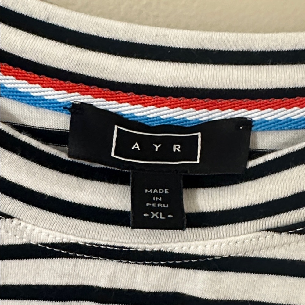 AYR The French Fry Long Sleeve Tee Black & White Piano Stripe Size XL - Picture 9 of 11